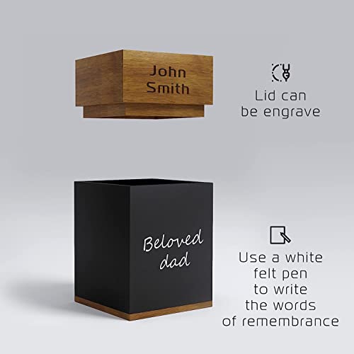 Wooden urns for Ashes Adult Male & Female, Small Decorative urns, Funeral Burial Urn for Adult, Wooden Ash Box, Cremation Urn for Adult Ashes (Medium Size)