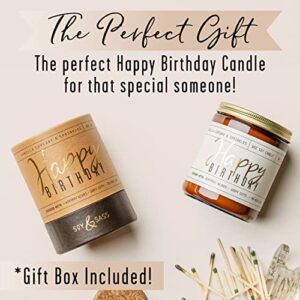 Happy Birthday Candle, Happy Birthday Gifts for Women - Soy Candle, w/ Vanilla Cupcake & Sprinkles I Happy Birthday Candles for Women Friends Bday I 9oz Reusable Glass Jar, 50Hr Burn Time, Made in USA