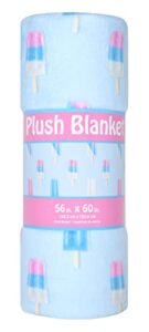 iscream silky soft plush 56″ x 60″ fun print fleece throw blanket – pastel ice pops