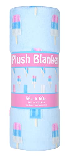 iscream Silky Soft Plush 56" x 60" Fun Print Fleece Throw Blanket - Pastel Ice Pops