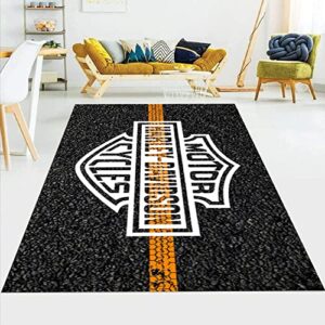 harley rug, harley legend rug, fantastic rugs, fan rug, for living room, home decor rug, harley davidson rug, popular rug, davidson rug (2.6×3.3 feet – 80×100 cm)