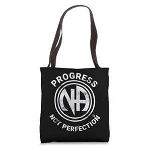 narcotics anonymous shirts progress not perfection aa na tote bag