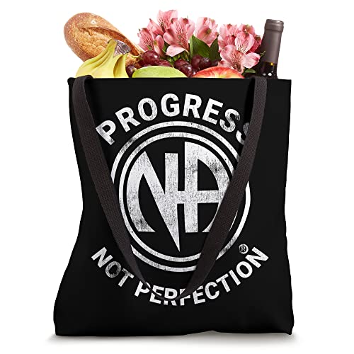 Narcotics Anonymous Shirts Progress Not Perfection AA NA Tote Bag
