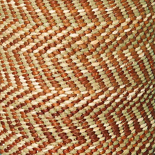 Tanzania Medium Brown Chevron Hand Woven Milulu GrassIringa Basket