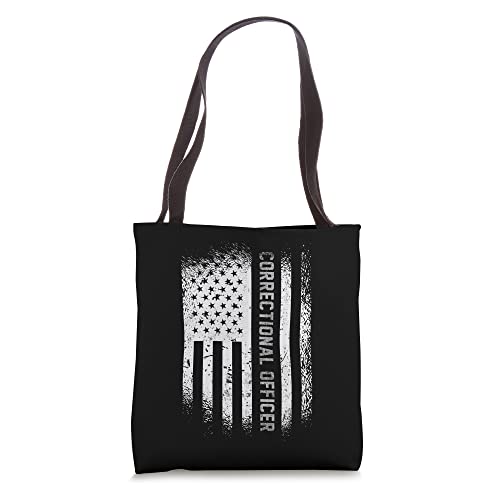 Correctional Officer With American Flag Tote Bag