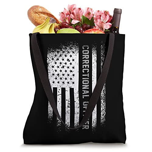 Correctional Officer With American Flag Tote Bag