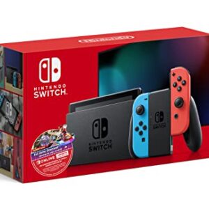 Nintendo Switch w/Neon Blue & Neon Red Joy-Con + Mario Kart 8 Deluxe (Full Game Download) + 3 Month Switch Online Individual Membership