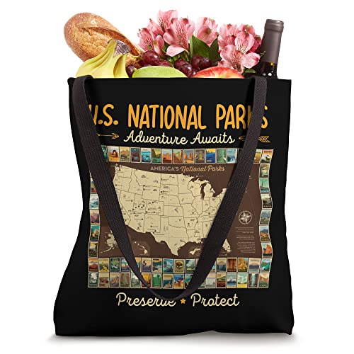 U.S. National Park Camping All 62 US National Parks Map Tote Bag