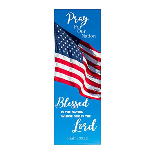 Pray for Our Nation Veterans Gifts Military Patriotic Bible Verse Bookmarks Fourth of July Memorial Day Cards Made in USA Flag Service Men Independence Day Bulk 100 Count