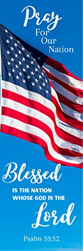 Pray for Our Nation Veterans Gifts Military Patriotic Bible Verse Bookmarks Fourth of July Memorial Day Cards Made in USA Flag Service Men Independence Day Bulk 100 Count