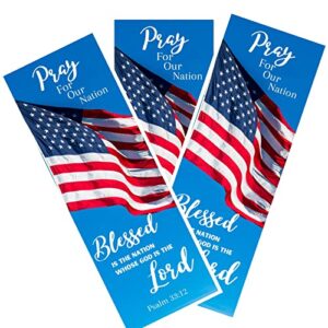 Pray for Our Nation Veterans Gifts Military Patriotic Bible Verse Bookmarks Fourth of July Memorial Day Cards Made in USA Flag Service Men Independence Day Bulk 100 Count