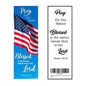 Pray for Our Nation Veterans Gifts Military Patriotic Bible Verse Bookmarks Fourth of July Memorial Day Cards Made in USA Flag Service Men Independence Day Bulk 100 Count