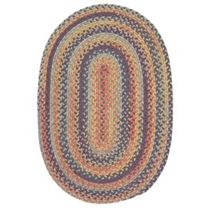 meadows soft wool braided area rug for living rooms and bedroom – made in usa – floral mix , oval 3′ x 5′