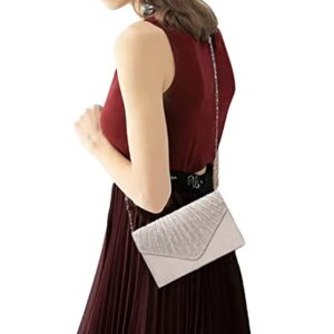 adoranda Satin Clutch Purses for Women Envelope Evening Bag for Wedding Party Proom Bridal clutch Handbag