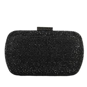 boutique de fgg bling evening bags and clutches for women formal party crystal clutch bag wedding rhinestone handbags (small,black)