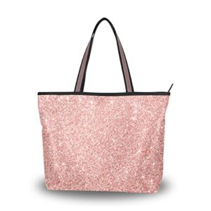 rose gold tote handbags for women large capacity work purse designer shoulder bags