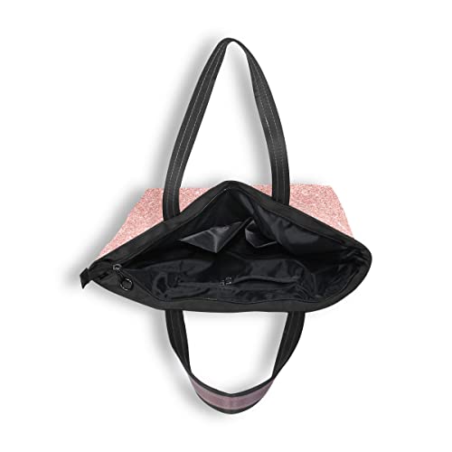 Rose Gold Tote Handbags for Women Large Capacity Work Purse Designer Shoulder Bags