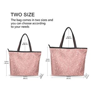 Rose Gold Tote Handbags for Women Large Capacity Work Purse Designer Shoulder Bags