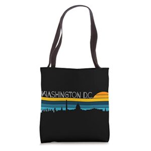 Washington D.C. Skyline - Vintage Retro Sunset Cityscape Tote Bag