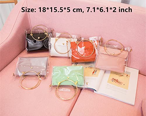 Floette Small Clear Purse Clear Crossbody Bag Clear Handbag Clear Clutch Stadium Approved for Concert Sport Event Festival (A06)