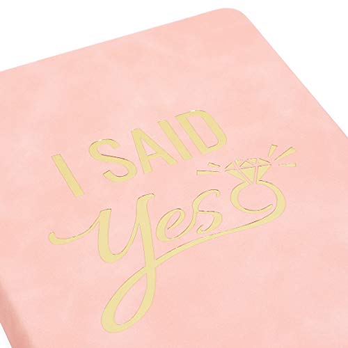 Wedding Planner Notebook with Gold Tassel Bookmark, I Said Yes (8.25 x 5.25 in, 96 Sheets)