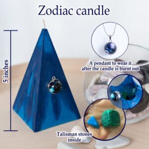 Zodiac Candle Crystal Infused - Birthday Candle Horoscope Gift (Lavender, Taurus)