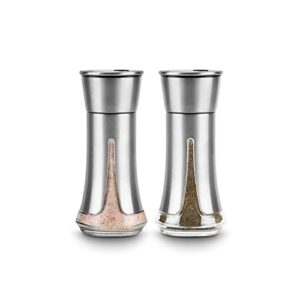 salt and pepper shakers by aelga – salt shaker with adjustable pour holes -salt and pepper set for himalayan, kosher and sea salts
