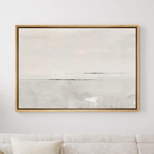 SIGNWIN Framed Canvas Print Wall Art Gray Watercolor Pastel Landscape Abstract Shapes Illustrations Modern Art Decorative Contemporary Chic Minimal for Living Room, Bedroom, Office - 24"x36" Natural