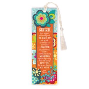 sister we grew up laughter memories love 2 x 6 inch vinyl-encased bookmark