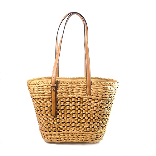 Handwoven Straw Vintage Purse Bag Hollow Out Straw Beach Bag Handbag Shoulder Bag Beach Sea Tote Basket Rattan Vacation Bag