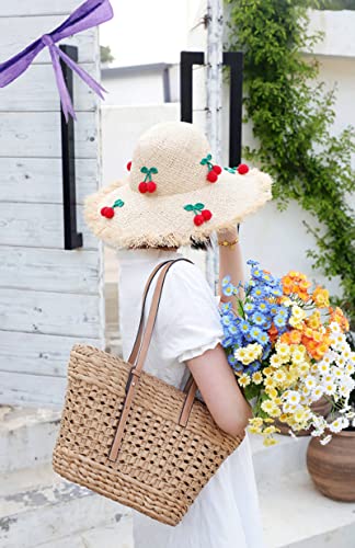 Handwoven Straw Vintage Purse Bag Hollow Out Straw Beach Bag Handbag Shoulder Bag Beach Sea Tote Basket Rattan Vacation Bag