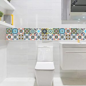 16Pcs Decorative Tile Stickers, 6x6 Inches Vinyl Self Adhesive Removable Waterproof Peel and Stick Backsplash Walls Stickers for Kitchen, Bathroom, Stairs, Cupboard