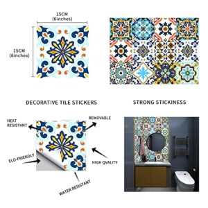 16Pcs Decorative Tile Stickers, 6x6 Inches Vinyl Self Adhesive Removable Waterproof Peel and Stick Backsplash Walls Stickers for Kitchen, Bathroom, Stairs, Cupboard