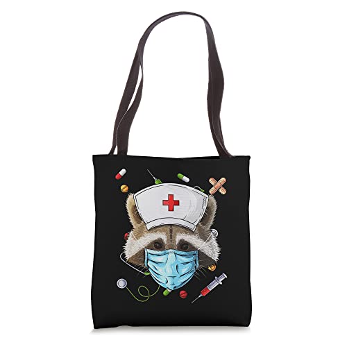 Raccoon Nurse RN Funny ER Nursing School Graduation Tote Bag