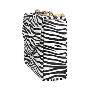 LUOZZY Women Clutch Bag Zebra Print Clutch PU Leather Shoulder Bags with Magnetic Buckle Flap Over Chain Shoulder Bags Animal Purse Strap