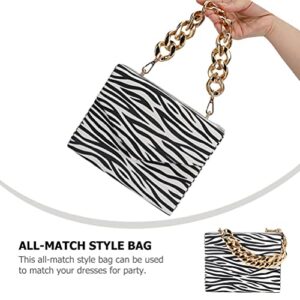 LUOZZY Women Clutch Bag Zebra Print Clutch PU Leather Shoulder Bags with Magnetic Buckle Flap Over Chain Shoulder Bags Animal Purse Strap