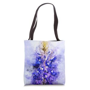 water colored original bluebonnet for outdoor activities tote bag