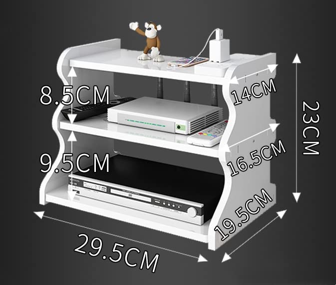 Catekro Router Rack TV Set-top Box Wall-Mounted Storage Box Free Punch Home Living Room Put Wireless WiFi Shelf