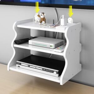 Catekro Router Rack TV Set-top Box Wall-Mounted Storage Box Free Punch Home Living Room Put Wireless WiFi Shelf