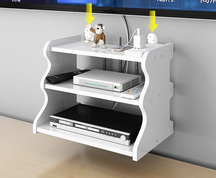 Catekro Router Rack TV Set-top Box Wall-Mounted Storage Box Free Punch Home Living Room Put Wireless WiFi Shelf