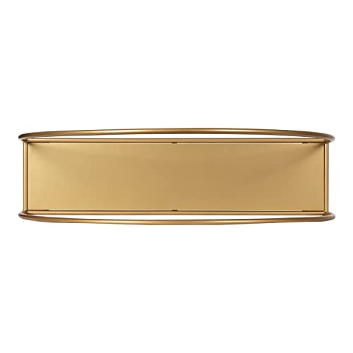 Kate and Laurel Monroe Modern Arched Wall Shelf, 18 x 31, Gold, Decorative 3 Tier Floating Wall Shelves with Glamorous Finish and Robust Storage Capacity