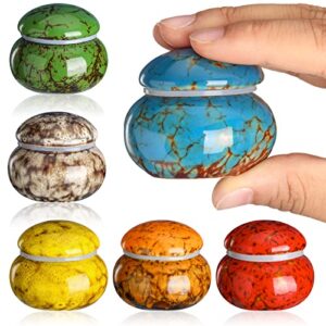6 pieces small urn for human ashes memorial mini keepsake urns 1.6 x 2 cubic inch baby urns for ashes beautiful ceramics urn assorted color tiny ash urn for pet human home office cremation decor