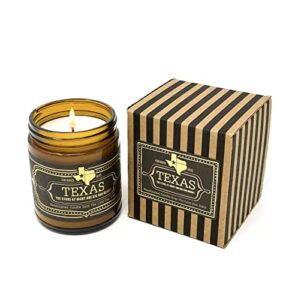jackson vaughn scented candle, texas – scents of wild sage, vanilla, campfire, 9oz jar (7.25oz net wt), 40 hour burn time