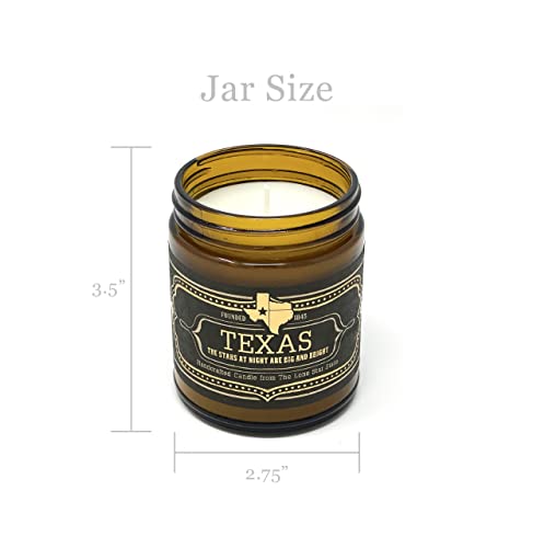 Jackson Vaughn Scented Candle, Texas - Scents of Wild Sage, Vanilla, Campfire, 9oz Jar (7.25oz NET WT), 40 Hour Burn Time