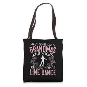 some grandmas knit socks real grandmas line dance tote bag