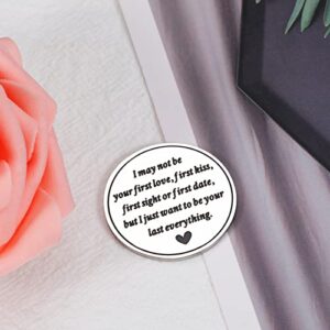 I May Not Be Your First Love Gifts for Men Women Pocket Hug Token Valentines Gifts for Him Her Husband Boyfriend Anniversary Birthday Miss You Gifts for Bride Fiance Engagement Wedding Deployment