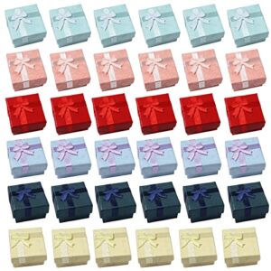 ira pollitt 30 pcs gift box set ring small ring gift box sturdy cardboard cube box for ring earring jewelry pendants, necklaces for christmas, birthday, anniversaries,valentine’s day(1.6 x 1.2 in)