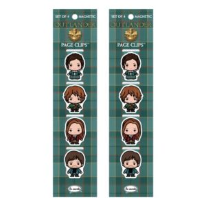 re-marks “outlander” bookmark characters, magnetic bookmarkers, 2 sets of 4 page clips, 8 clips total