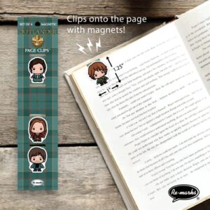 Re-marks “Outlander” Bookmark Characters, Magnetic Bookmarkers, 2 Sets of 4 Page Clips, 8 Clips Total