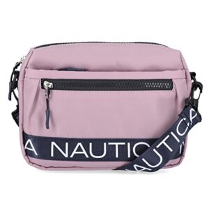 nautica womens nautica nylon bean crossbody/belt bag with adjustable shoulder strap, lilac rose, 9.7 x 7.1 2.6 us